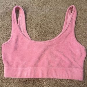 Zara bra/crop top, pink terry cloth, women’s size small